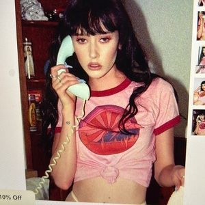 Size M (fits like a S) Classic Rock Couture Size M Pink Monsoon Ringer Tee